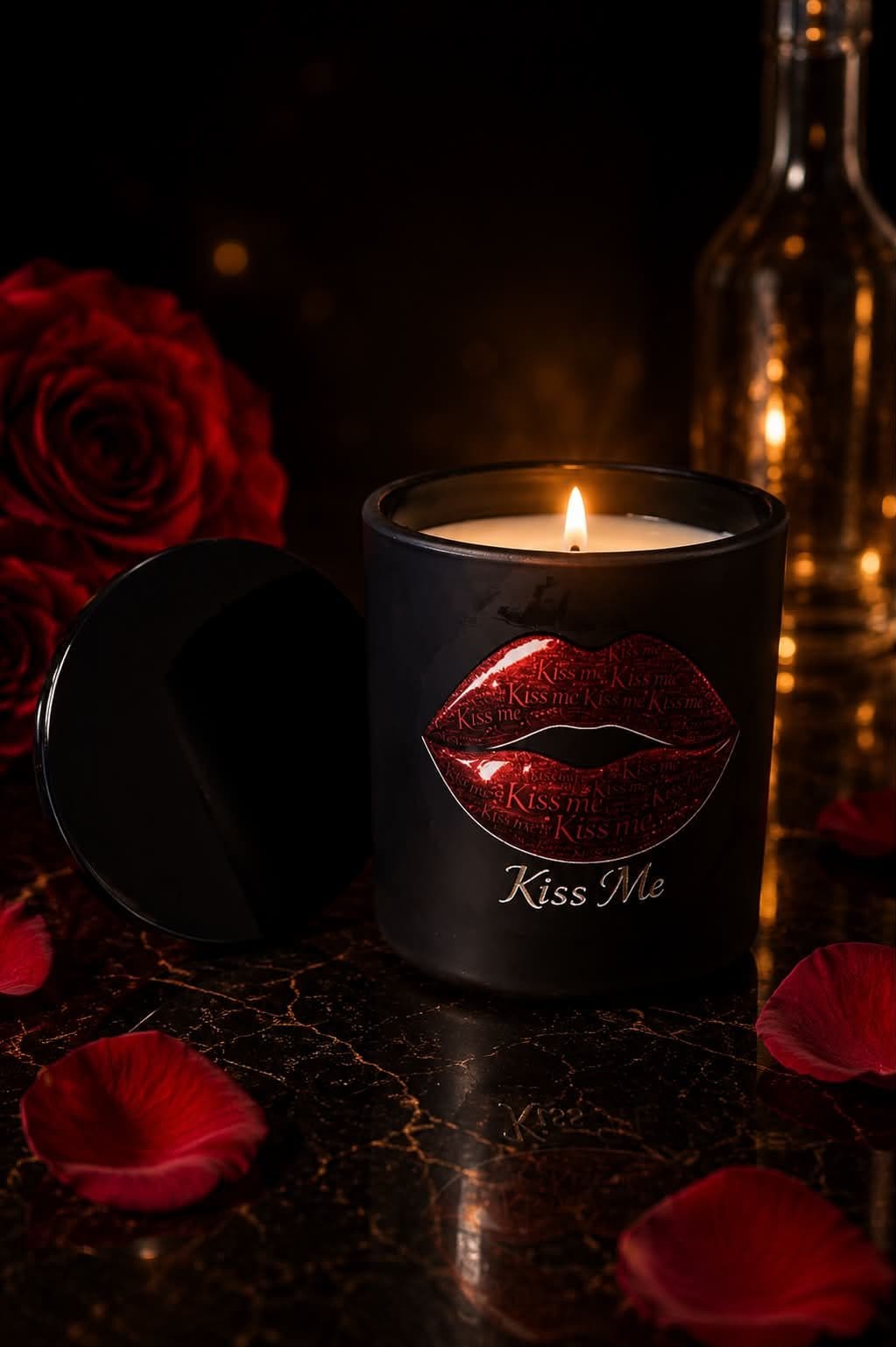 Vela Kiss Me acesa